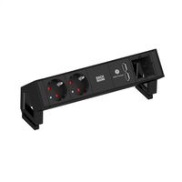 BACHMANN DESK2 2x contact de protection 1x chargeur USB 1x ABD, noir