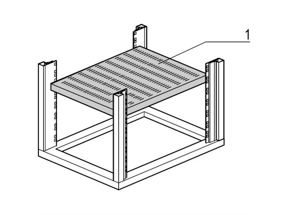SCHROFF Fachboden stationär (Universal eurorack) - FACHB.UNI.STAT.600B800T 7021