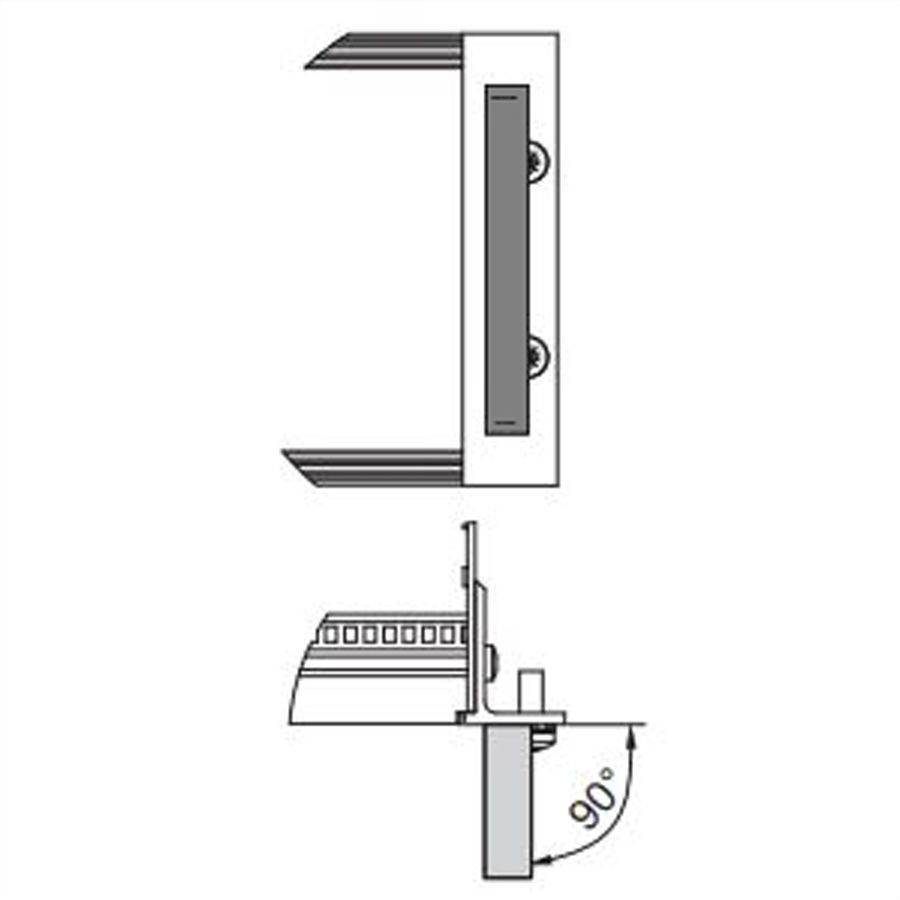 Poignée avant monobloc SCHROFF, largeur 12,2 mm, noir anodisé, 249 mm