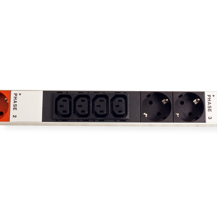 BACHMANN IT PDU ALU 0UH 12x C13 6x contact de protection 3x 16A CEE rouge