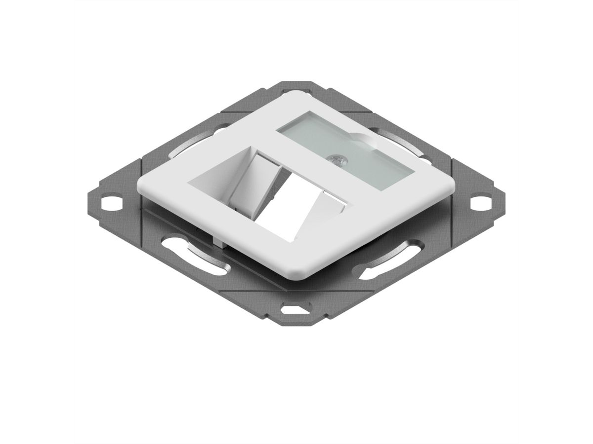 EasyLan preLink / fixLink Modulaufnahme, 1xKS m. Zentralplatte RAL 9010