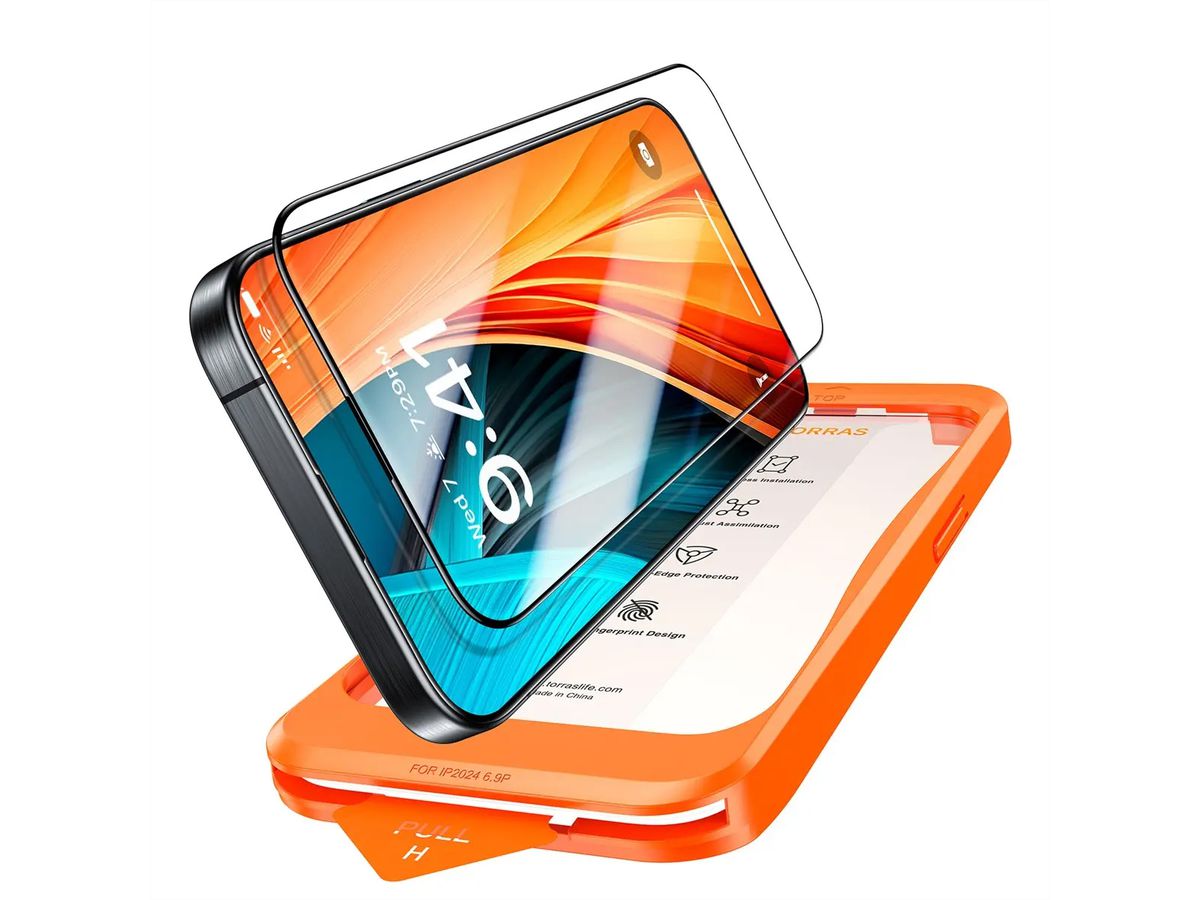 Torras Displayschutz Install Master, iPhone 16 Pro Max, transparent