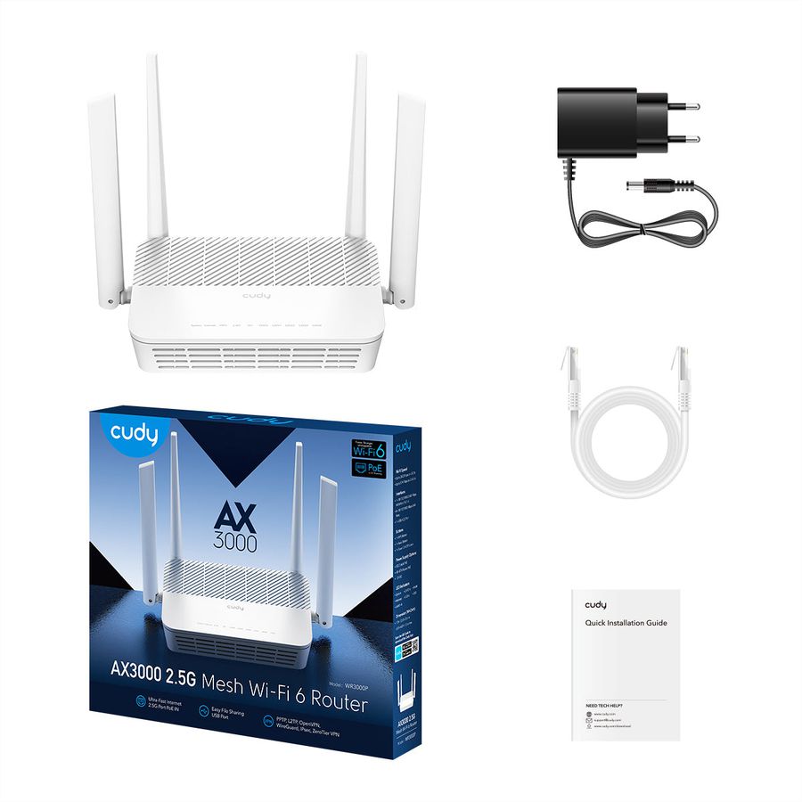 CUDY WR3000P AX3000 Wi-Fi 6 MESH Router