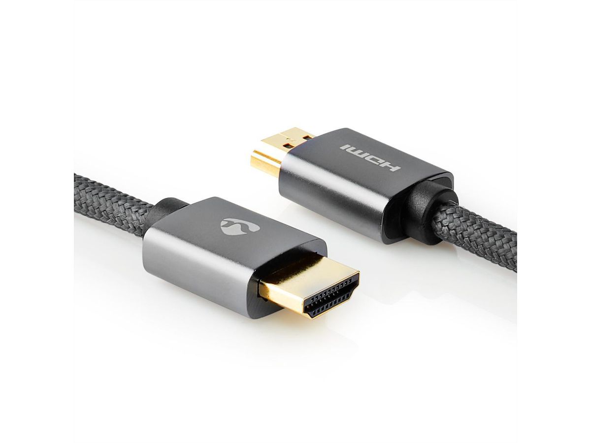 Nedis HDMI High Speed Kabel mit Ethernet, grau, 5 m