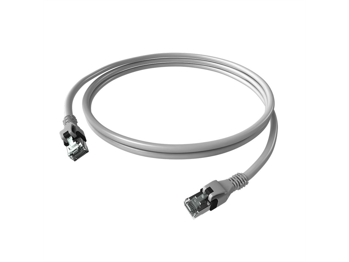 EasyLan DualBoot PushPull IP20 Patchkabel, Cat.6A (Class EA), S/FTP, grau, 0,5 m