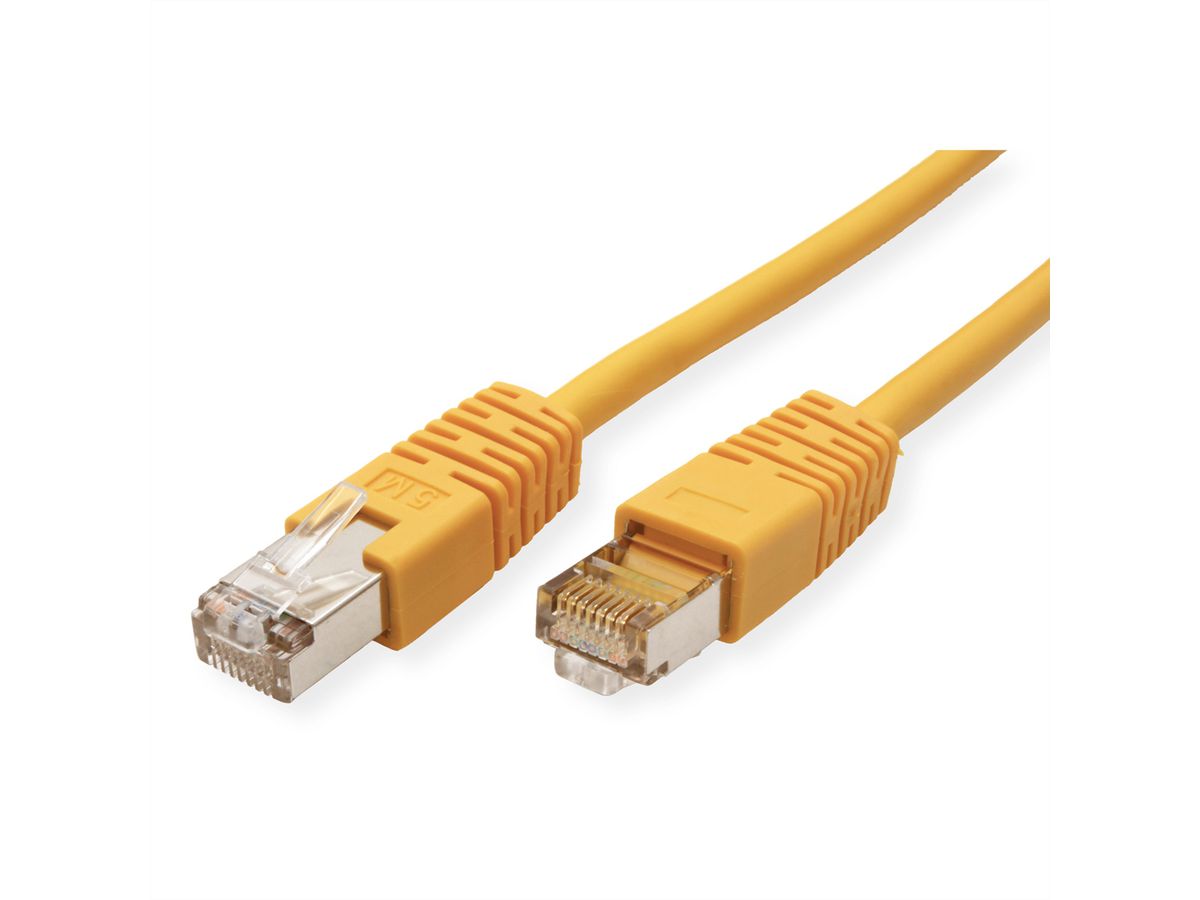 Cordon ROLINE Cat.5e (Classe D) S/FTP AWG26, jaune, 0,5 m