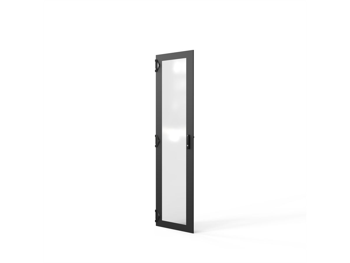 SCHROFF Porte en verre 2000H 600 IP55 fermeture 3 points RAL7021