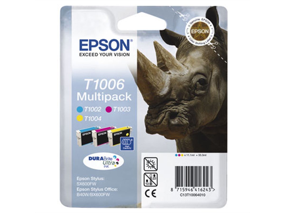 13T10064010, Tintenpatrone, Multipack für EPSON Stylus SX510W / SX515W /SX600FW / SX610FW / Stylus Office B40W / BX600FW