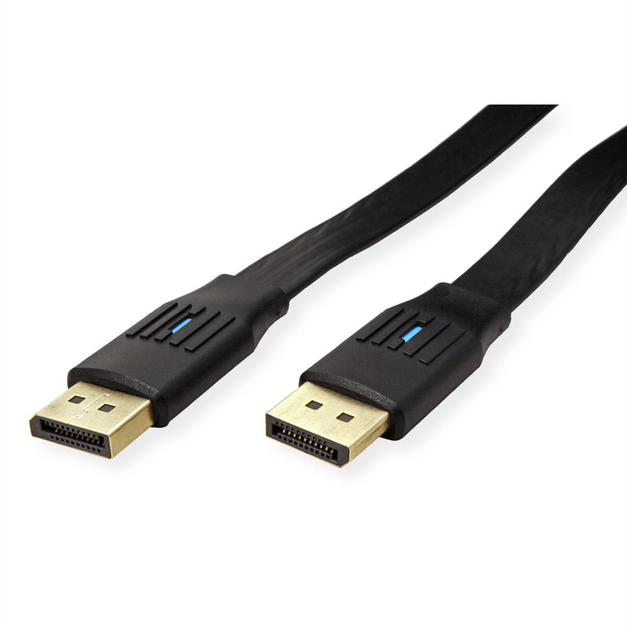 VALUE DisplayPort Kabel, v1.4, flach, DP ST/ST, schwarz, 5 m