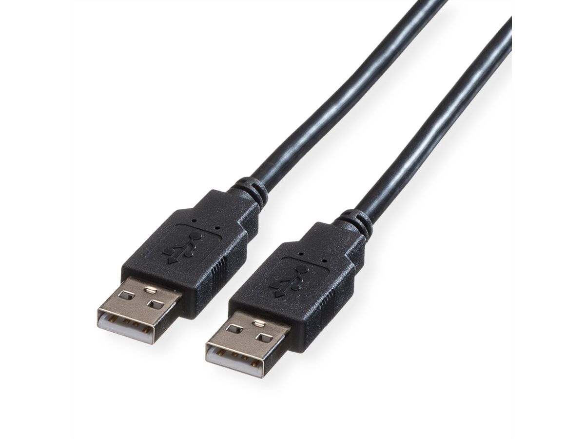 ROLINE USB 2.0 Kabel, Typ A-A, Typ A-A, schwarz, 1,8 m