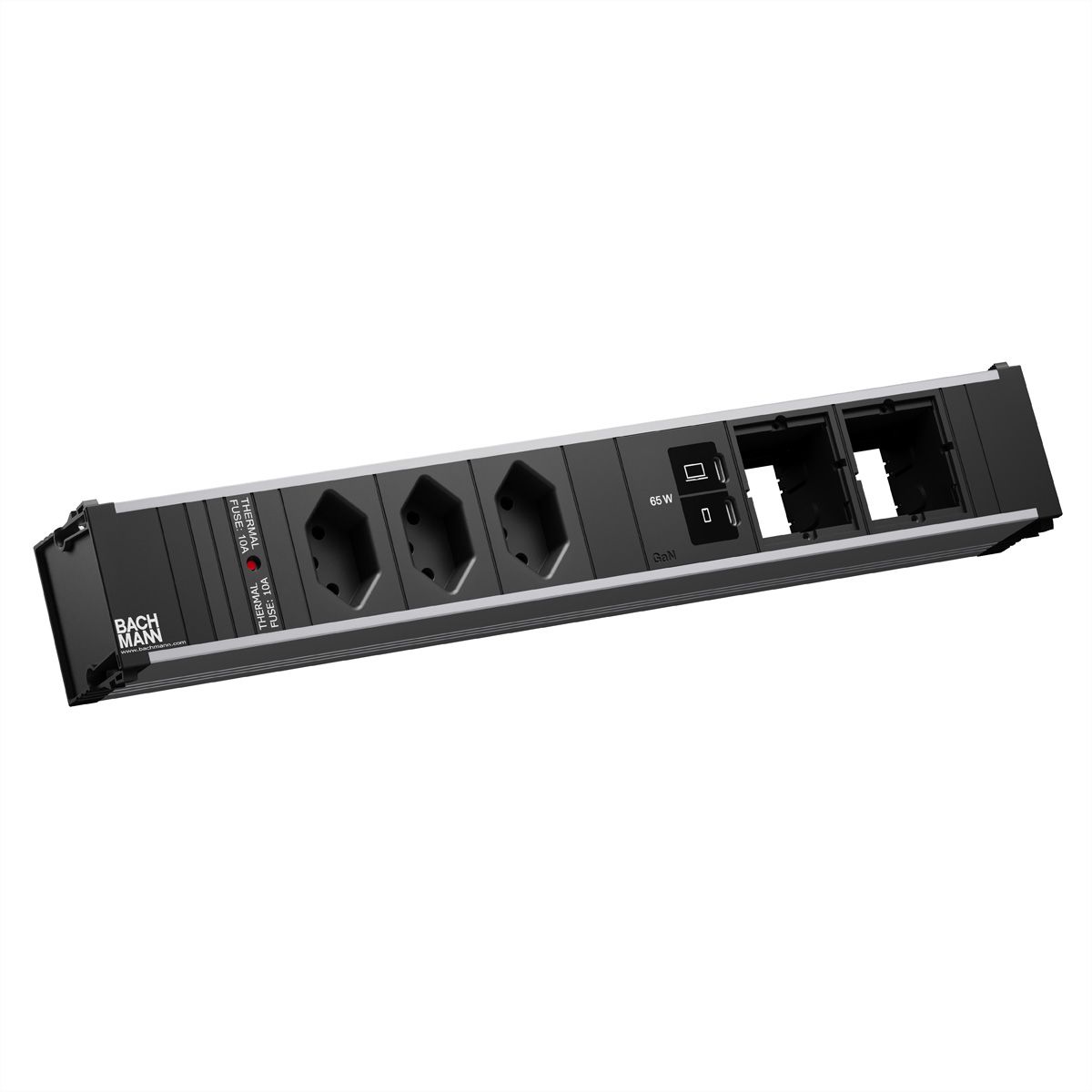 BACHMANN CONI L 3xCH 0° 1xUSB C/C 65W, 2xCM L=0,2m