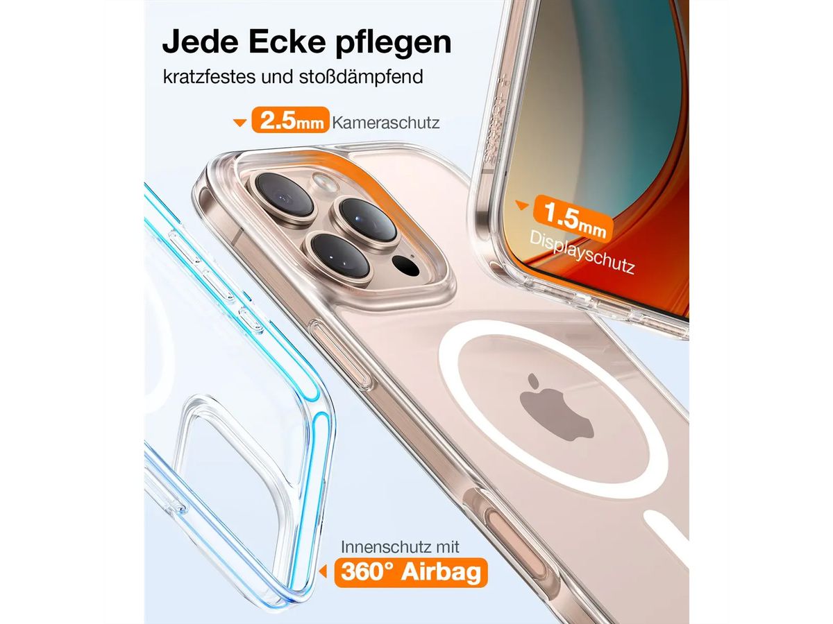 Torras Diamond Case, iPhone 16 Pro Max, MagSafe, transparent