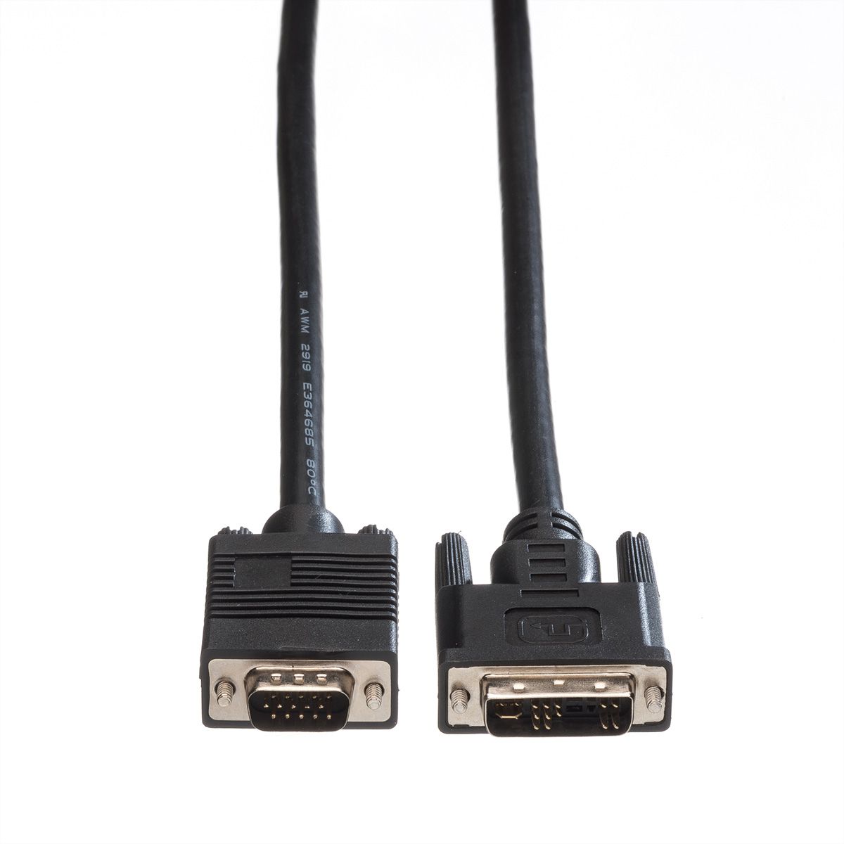ROLINE DVI-VGA-Kabel, DVI (12+5) ST - HD15 ST, 2 m