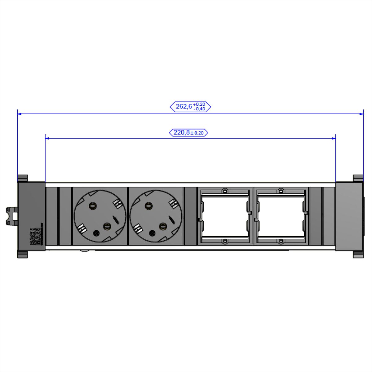 BACHMANN CONFERENCE TOP FRAME Medium Insert 2x contact de protection 2x ABD