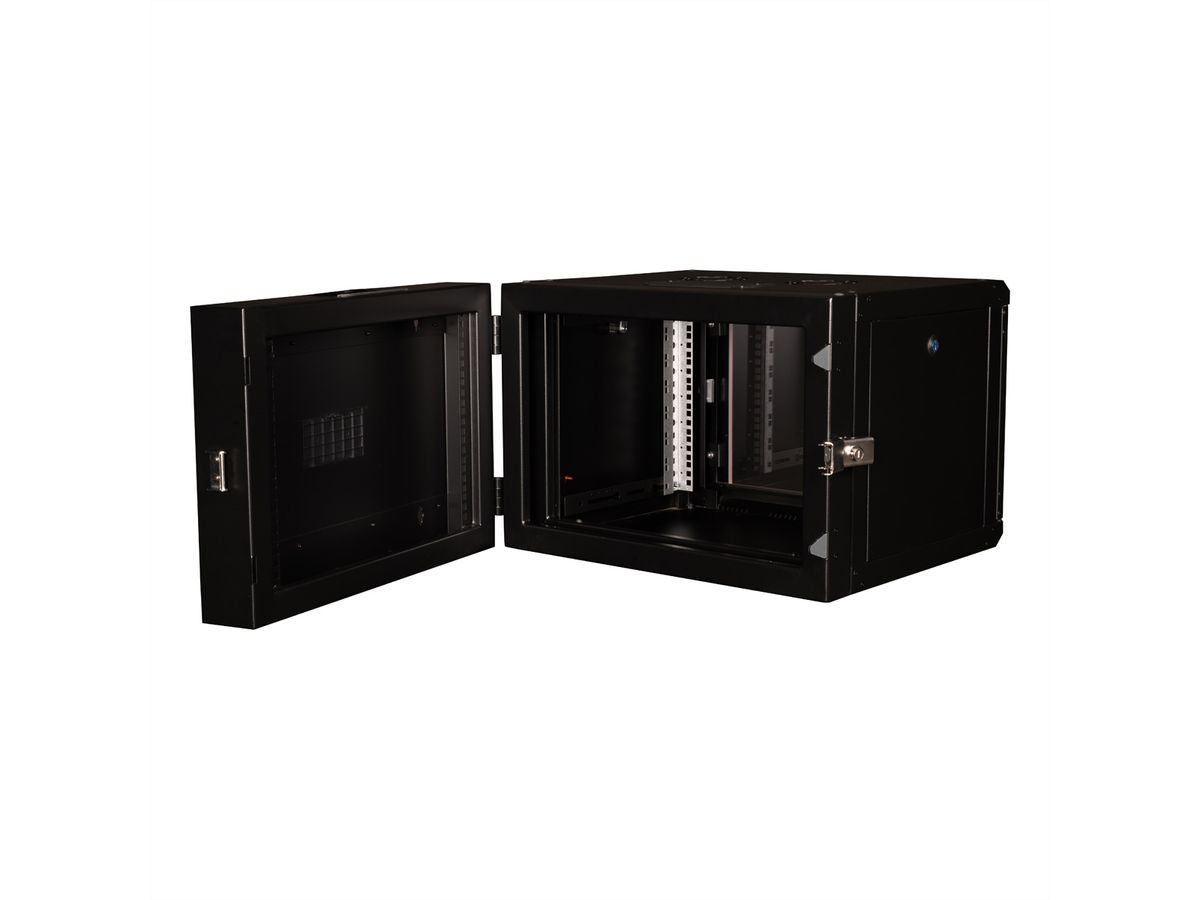 ROLINE 19" Boîtier mural Pro 7U, 600x600 LxP pivotant en 2 parties noir