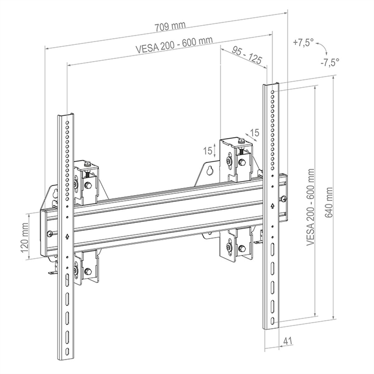 Hagor WH Synchron HD 55-75", VESA max. 600x600, max. 150 kg