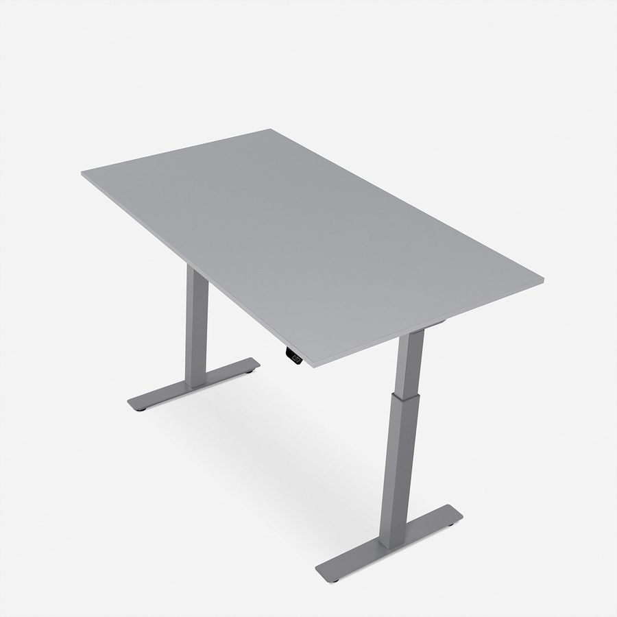 WRK21 Schreibtisch Smart 120 x 80 cm, Höhenverstellbar, Grau Uni / Grau