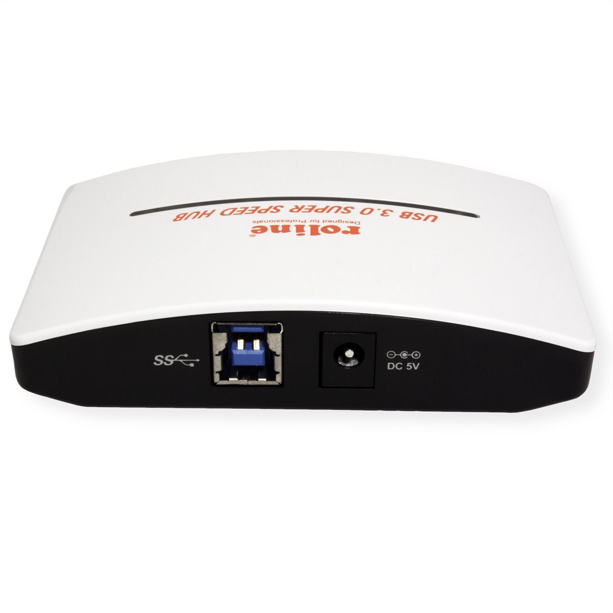 ROLINE USB 3.2 Gen 1 Hub "Black and White", 4 Ports, mit Netzteil