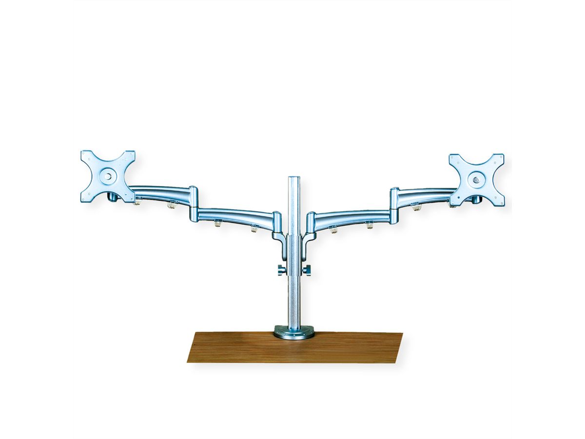 VALUE LCD-Doppelarm Tisch-Trägerstange, 4 Gelenke, separat höhenverstellbar, bis 2x 5 kg