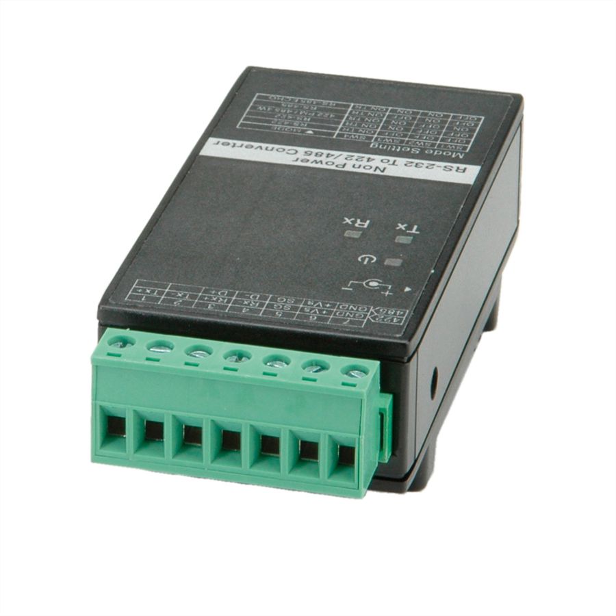 ROLINE Convertisseur RS232 vers RS422/485 pour rail DIN, auto-alimenté