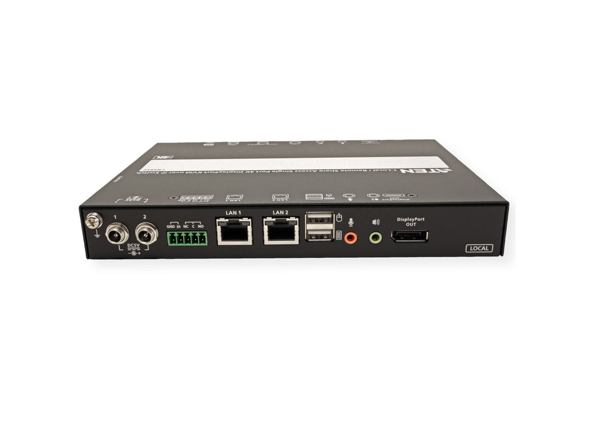 ATEN CN9950 1 Commutateur KVM DisplayPort 4K à un port sur IP accès de partage local/distant