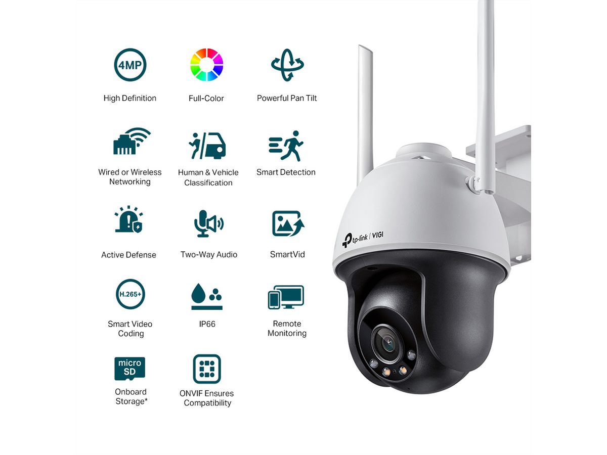TP-Link VIGI C540-W(4mm) PT-Kamera 4 MP, 79°, IR-LED 30m, WiFi