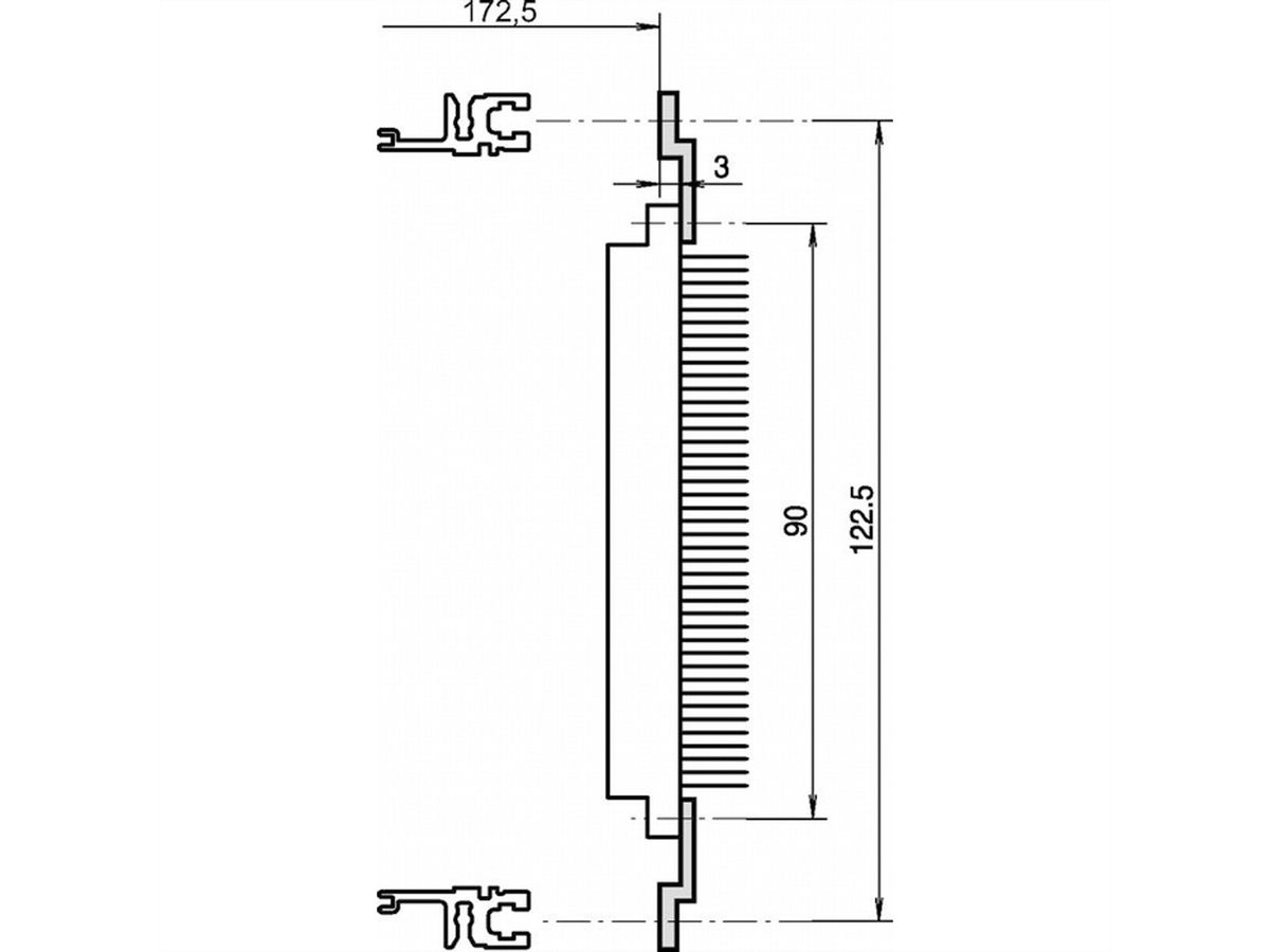 SCHROFF Z-Schiene für Steckverbinder nach EN 60603-2 (DIN 41612) - Z-SCHIENE 40TE F.DIN41612