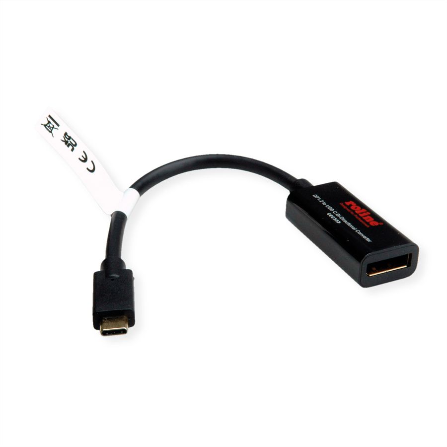 ROLINE Kabel-Adapter USB-C - DisplayPort, v1.2, bidirektional, ST/BU, 0,2 m