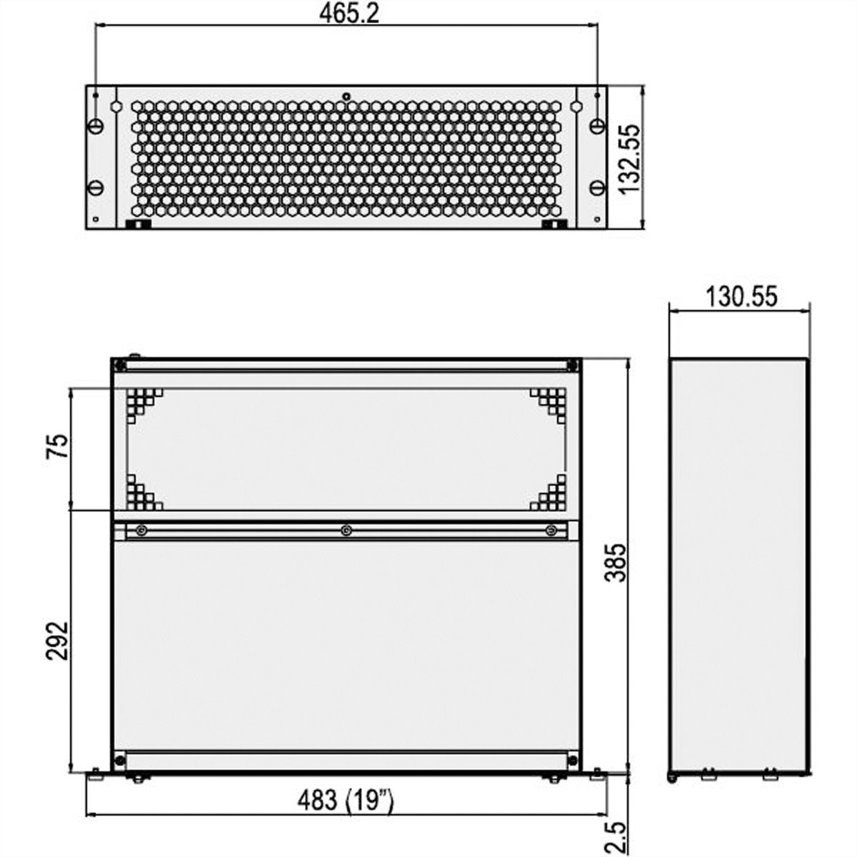 SCHROFF 19"-Drucklüfter 3 HE - DRUCKLUEFTER 3HE 115V