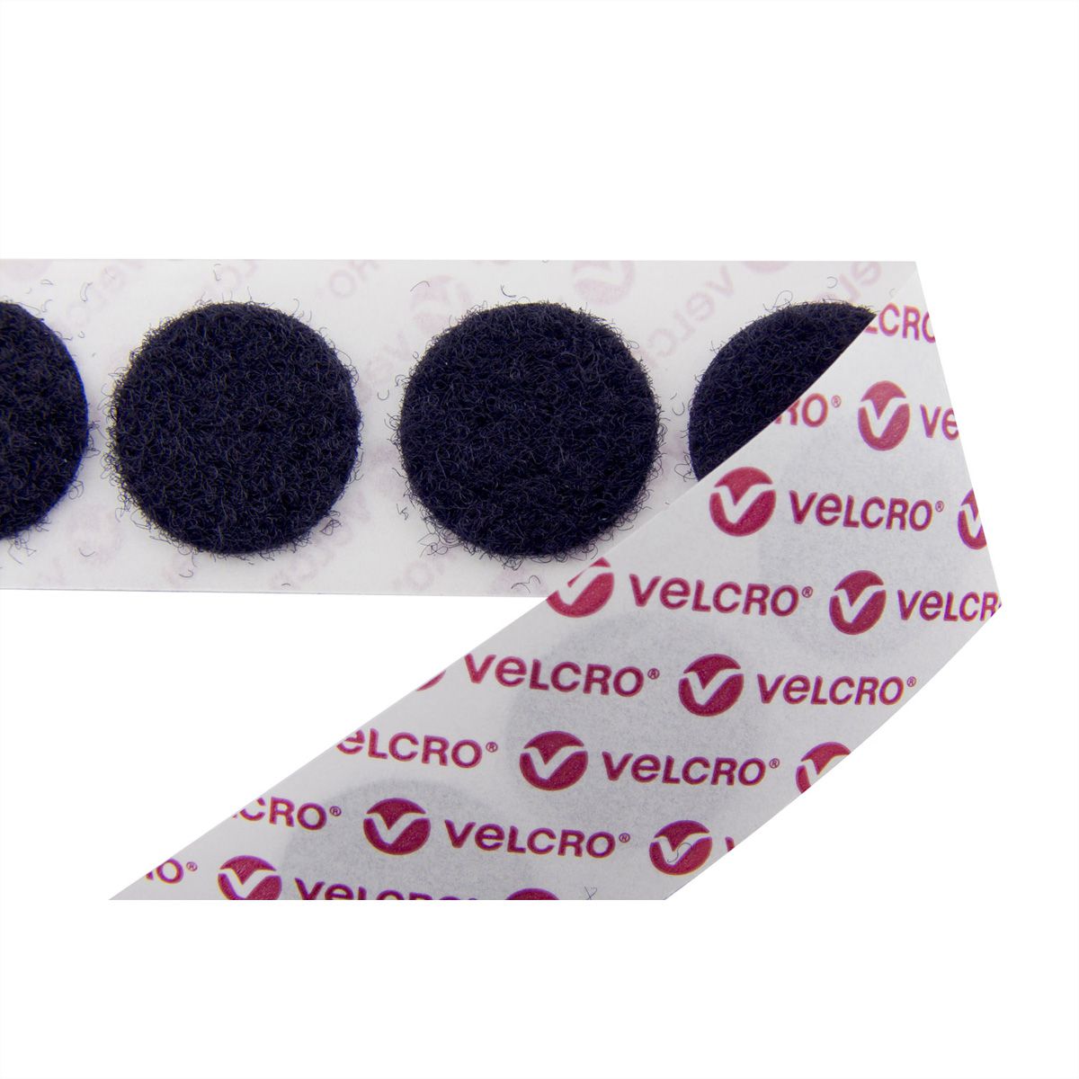 VELCRO® Boutons ronds 19mm x 125 blancs, velours autocollants