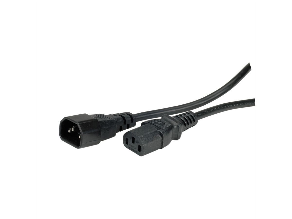 VALUE Câble d'alimentation, IEC 320 C14 - C13, noir, 0,5 m
