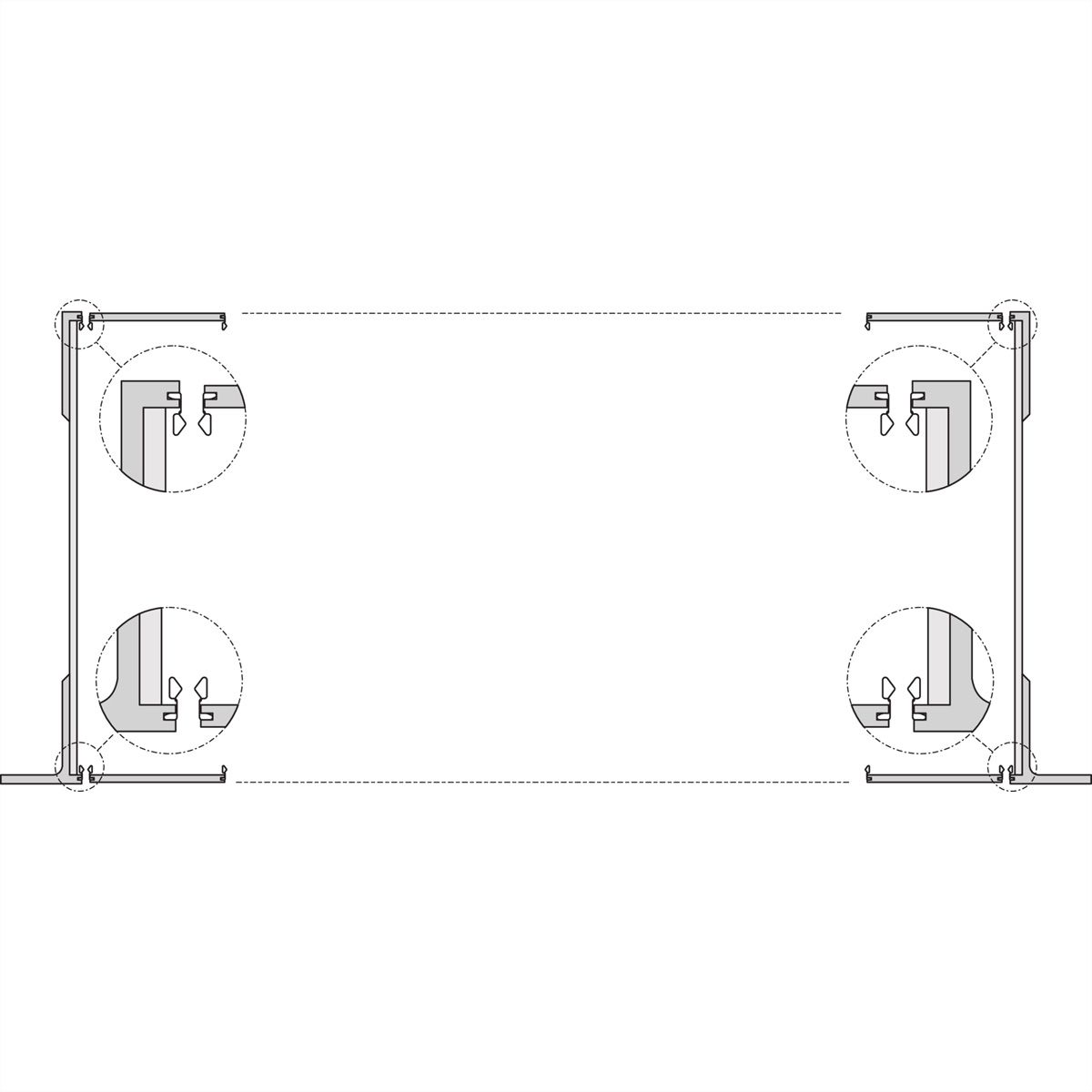 SCHROFF 19''-Winkel Typ F mit Grifflöchern für Edelstahldichtung - 19"WINKEL 3HE M.GR. 2STK