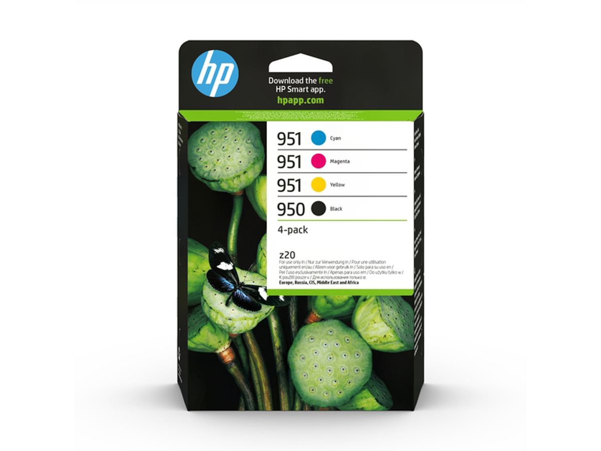 HP 6ZC65AE, Multipack, Cartouche, noir, cyan, magenta, jaune Nr. 950/951, CN045AE/CN046AE/CN047AE/CN048A pour HP OfficeJet Pro 8100ePrinter / 8600 / 8600plus