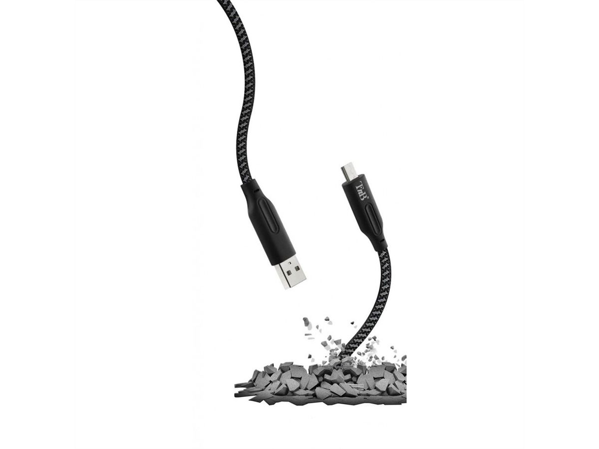 T'NB XW3M USB/Micro USB Kabel, schwarz/rot, 3 Meter