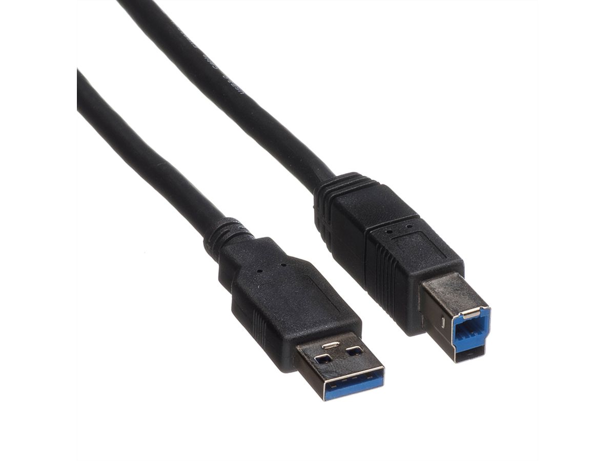 ROLINE USB 3.2 Gen 1 Kabel, Typ A-B, schwarz, 1,8 m