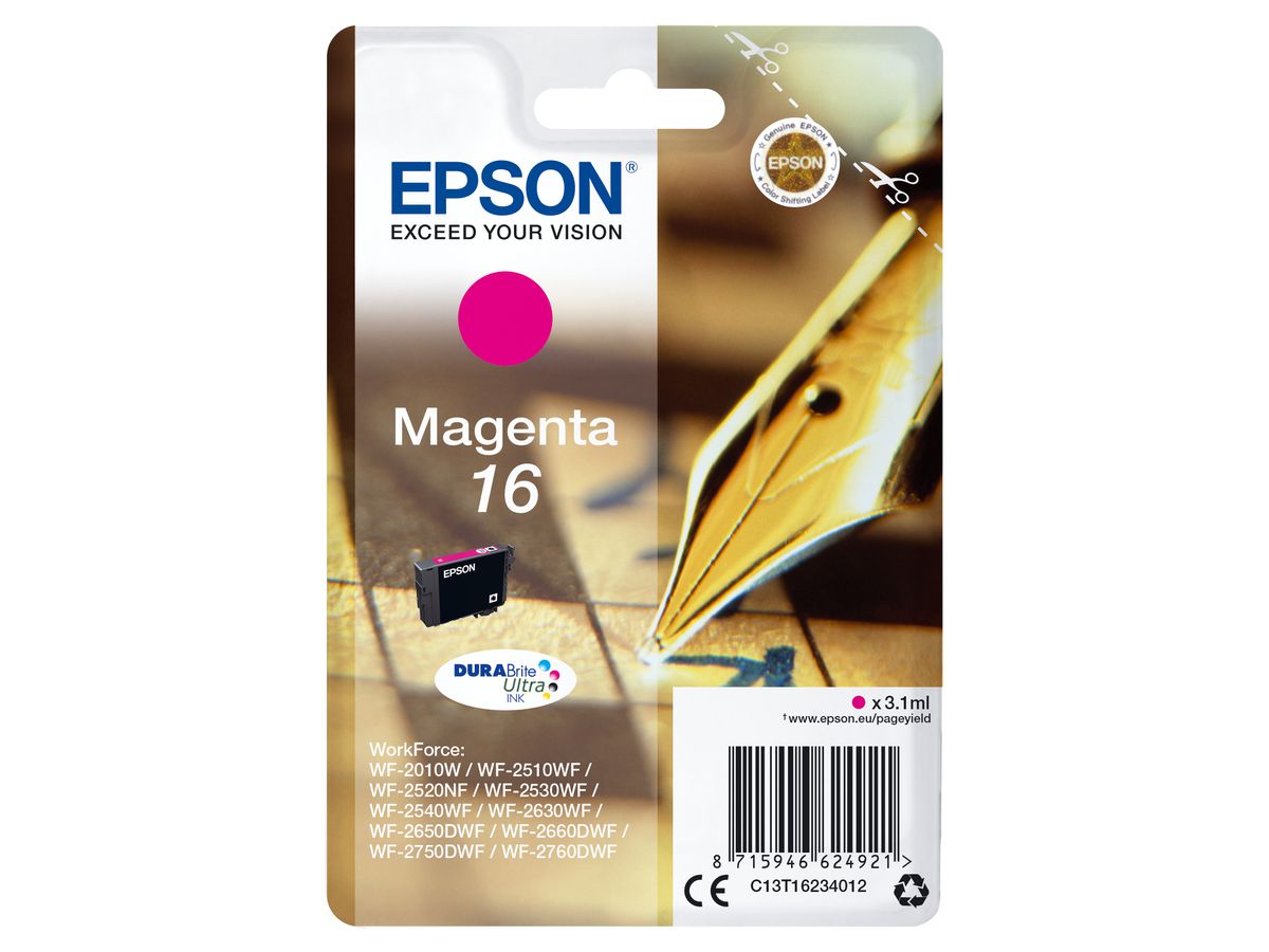 Epson Pen and crossword Singlepack Magenta 16 DURABrite Ultra Ink