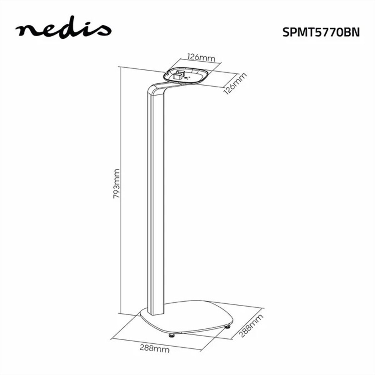 Nedis Lautsprecherständer für Sonos One / One SL / PLAY:1, Ständer, 10 kg, Kabelmanagement
