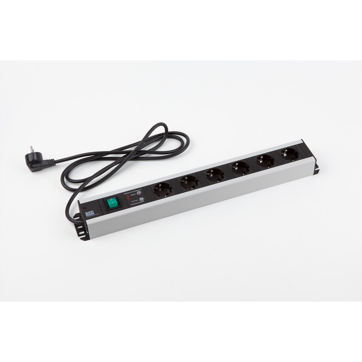 BACHMANN Multiprise 6x contact de protection, protection contre les surtensions, interrupteur