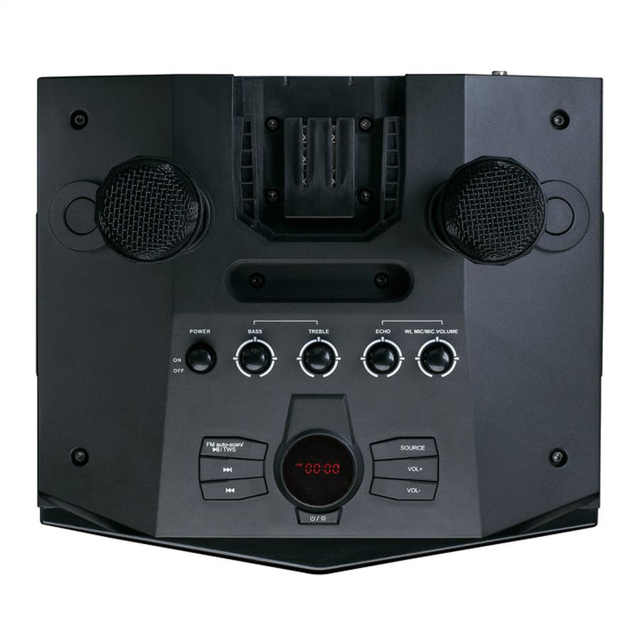Lenco PA-Anlage PA-220BK, 2 Mikrofone,, BT, Party Licht, 120W RMS