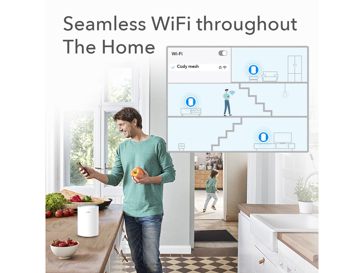 CUDY M1200 AC1200 Wi-Fi Mesh Solution 1er-Pack