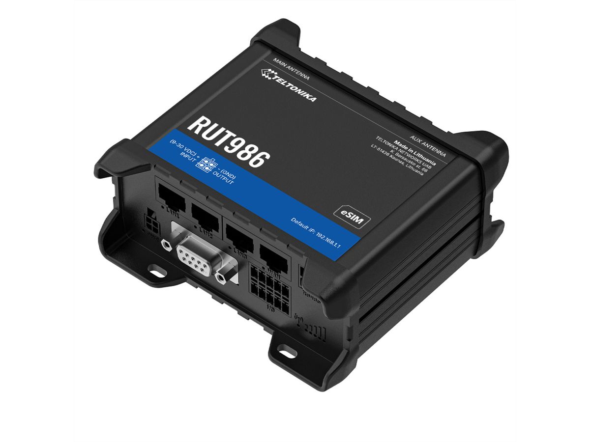 TELTONIKA RUT986 CAT4 LTE Router Dual SIM und eSIM, RS232/485