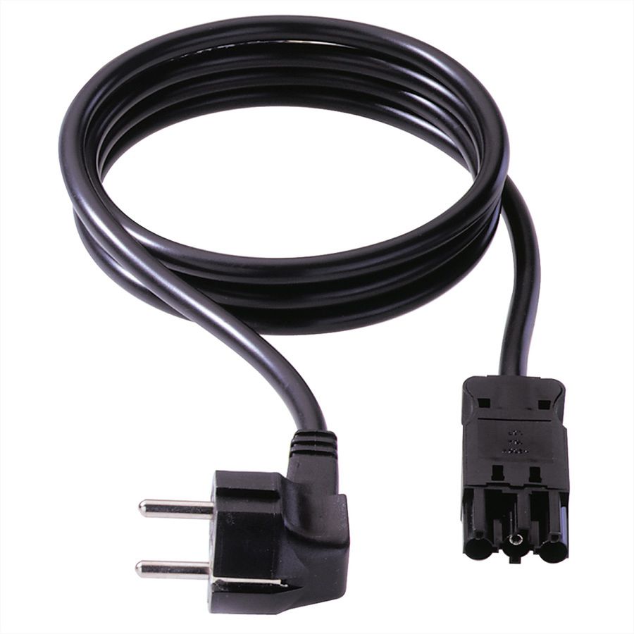 BACHMANN Gerätezuleitung Schutzkontakt/Gerätekupplung GST18-3, schwarz, 1 m