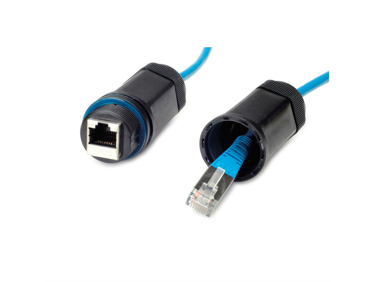 VALUE RJ-45 Kupplung geschirmt, Kat.6 (Class E), Outdoor/Industrie, schwarz