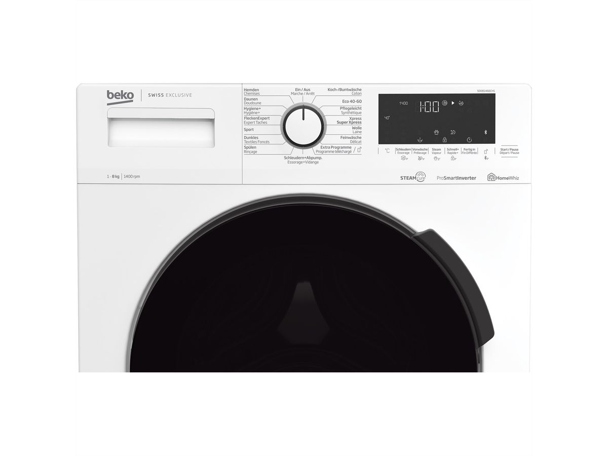 Beko Waschmaschine 50081466CH1, 8kg, Aquasafe+, Steam