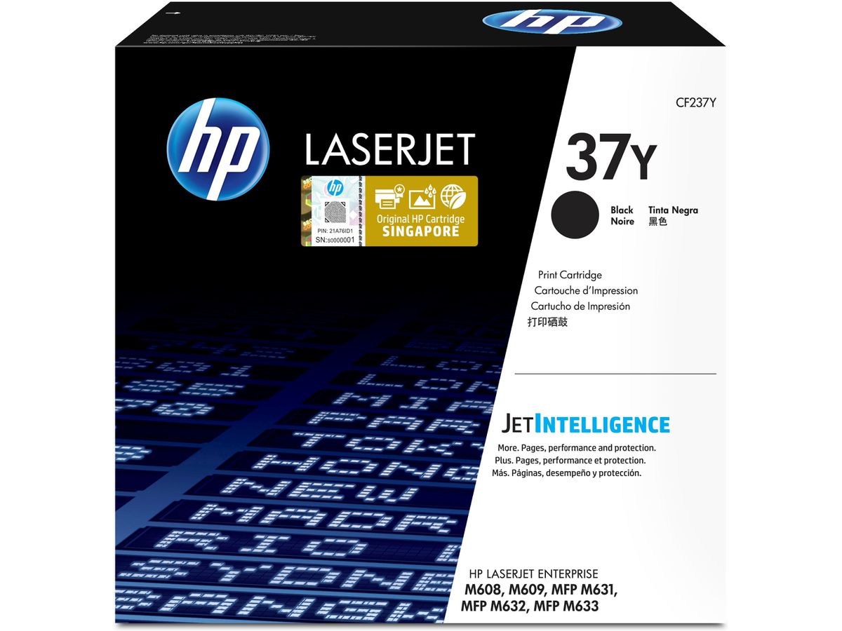 HP 37Y Schwarz Original LaserJet Tonerkartusche mit sehr hoher Reichweite.