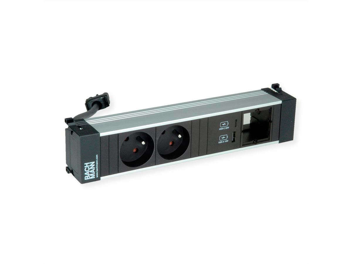 BACHMANN POWER FRAME M 2xUTE 1xCM 1xUSB A/C 22W 0,2m GST18