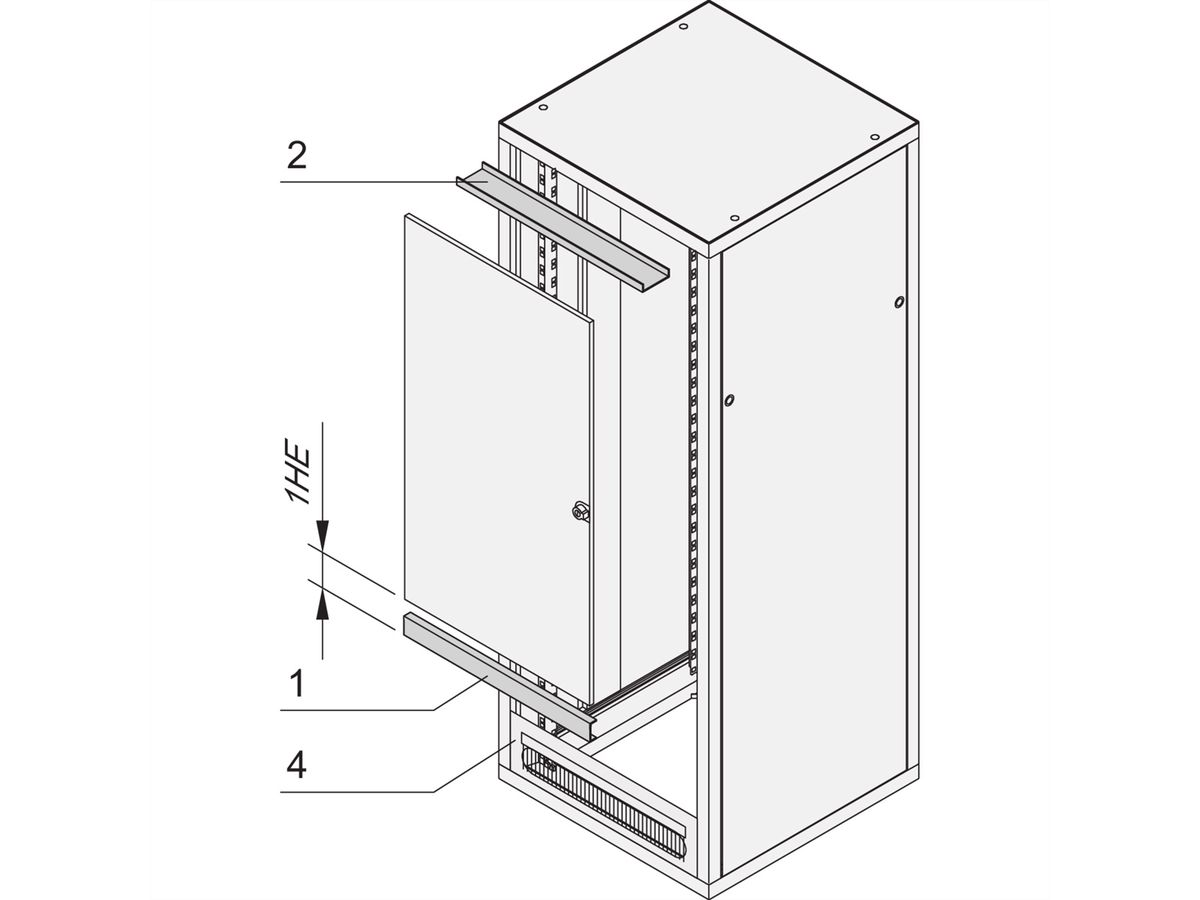 SCHROFF Eurorack Support de charnière de porte pour porte raccourcie, Eurorack universel