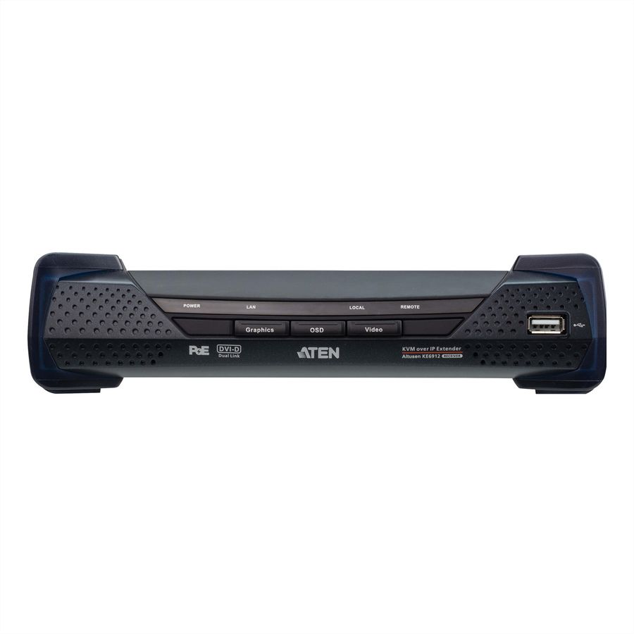 ATEN KE6912R DVI-D Dual Link KVM Over IP Extender mit PoE Empfänger