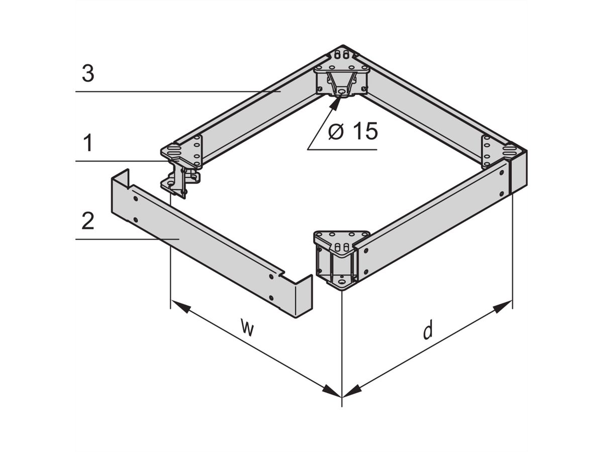 SCHROFF Sockel geschlossen - SOCKEL STAT.600B800T RAL7021