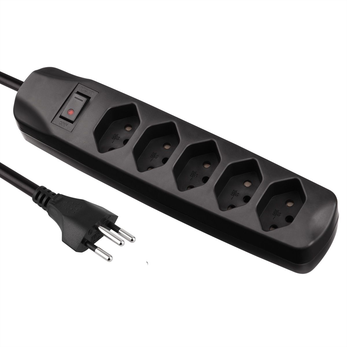 BLANK Multiprise, 5xT13, avec interrupteur, noir